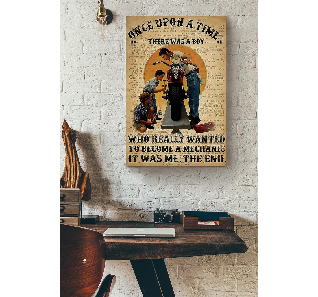 Personalized Poster, Canvas - A Who Really Wanted To Become A Mechanic Print Framed Wall Art