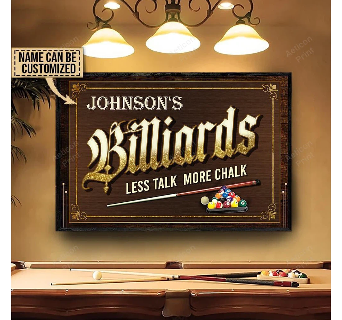 Poster, Canvas - Personalized Billiards More Chalk Print Framed Wall Art