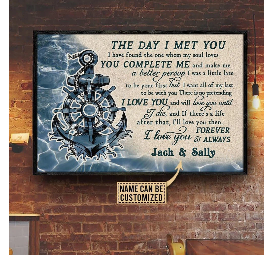 Poster, Canvas - Personalized Sailor The Day I Met You Print Framed Wall Art