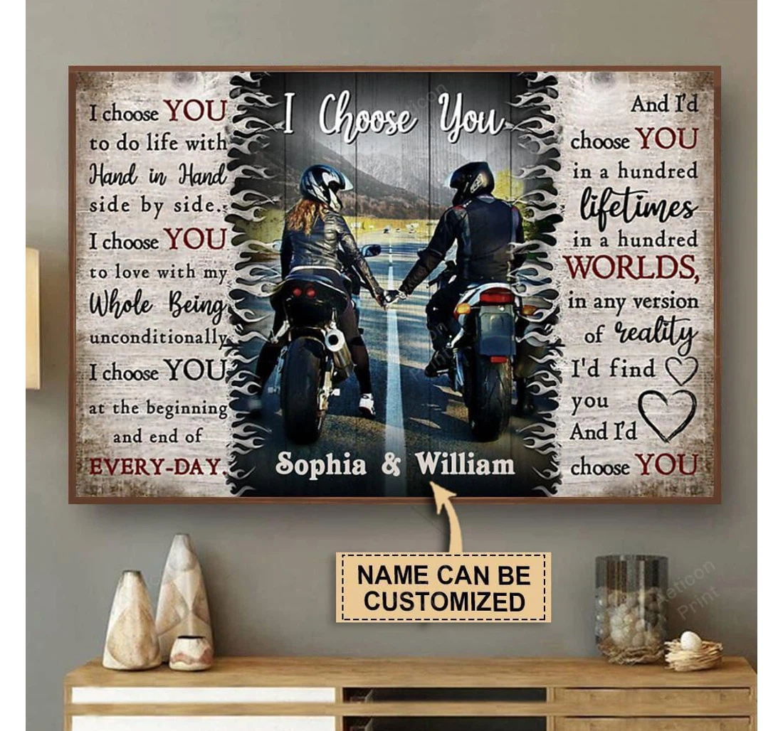 Poster, Canvas - Personalized Motor I Choose You Pallet Print Framed Wall Art