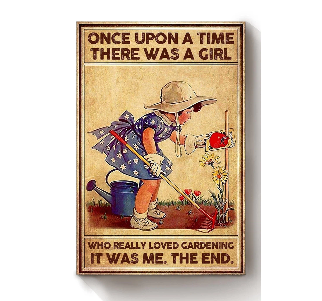 Personalized Poster, Canvas - Once Upon A Time Girl Loved Gardening Gardener Gardening Plant Lover Print Framed Wall Art