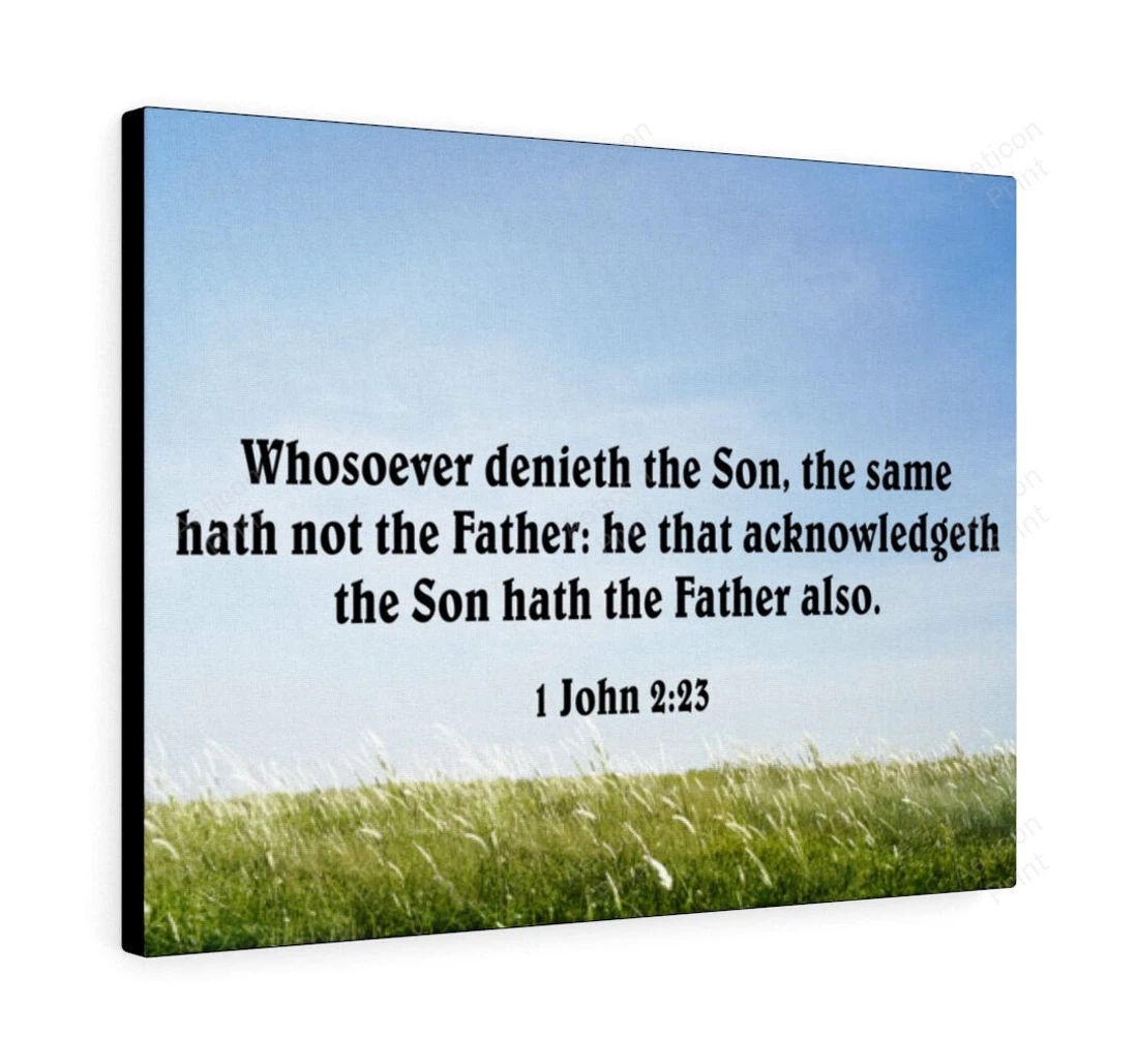 Personalized Poster, Canvas - Bible Verse Whosoever Denieth The Son 1 John 2 23 Christian Scripture Print Framed Wall Art