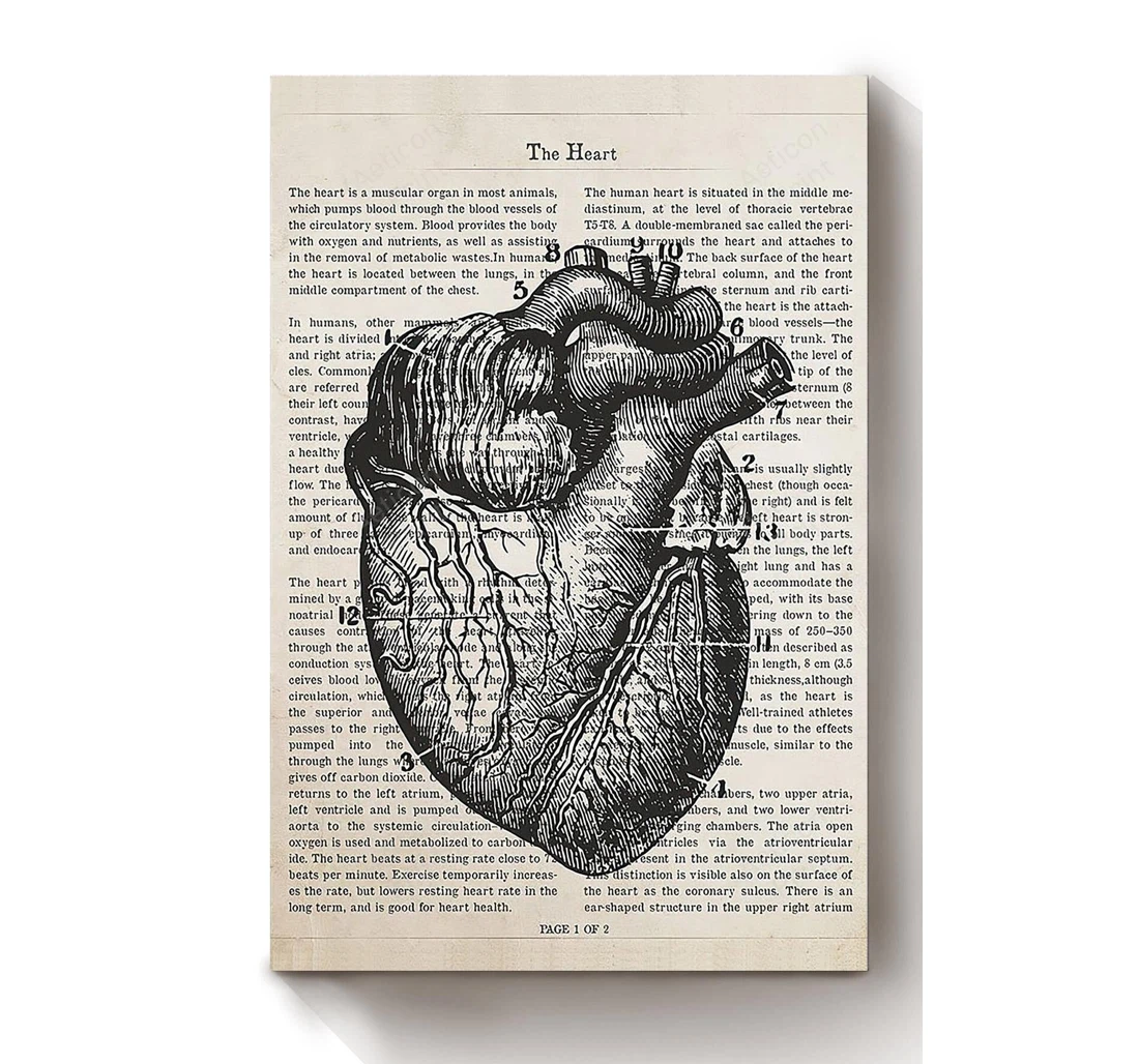 Personalized Poster, Canvas - Cardiologist Flower Heart Collection Print Framed Wall Art