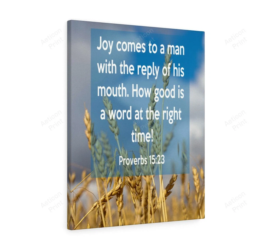 Personalized Poster, Canvas - Bible Verse Joy Comes To A Man 1 John 4 21 Christian Scripture Print Framed Wall Art