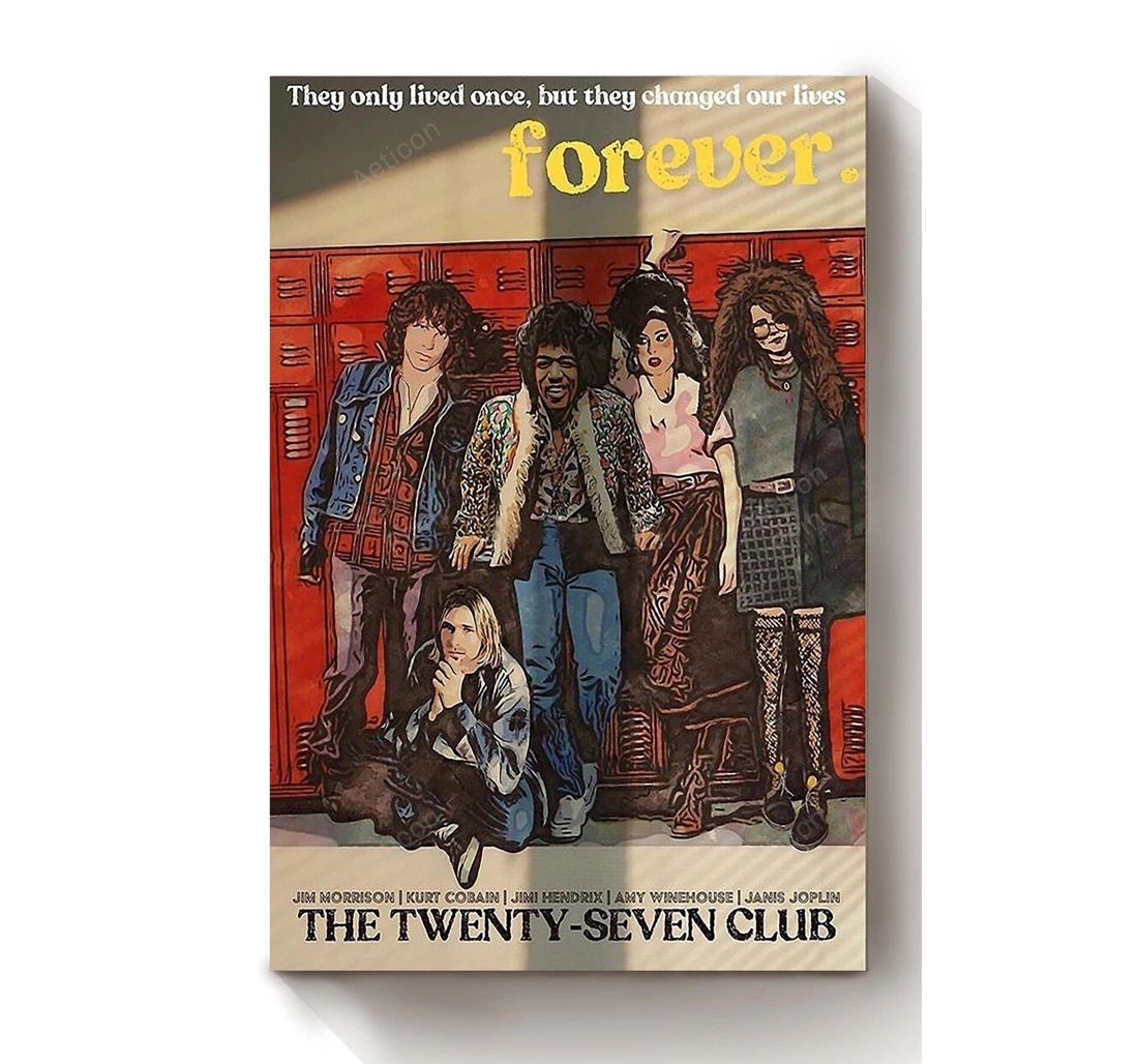 Personalized Poster, Canvas - The Twenty Seven Forever Vintage 27 Club Print Framed Wall Art