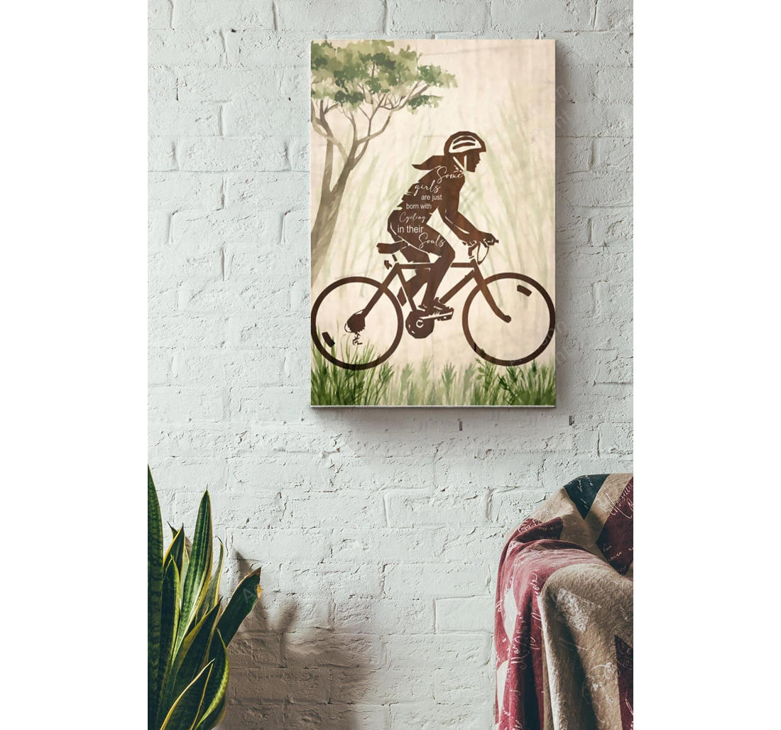 Personalized Poster, Canvas - Cycling Born With Cycling In Their Souls Print Framed Wall Art