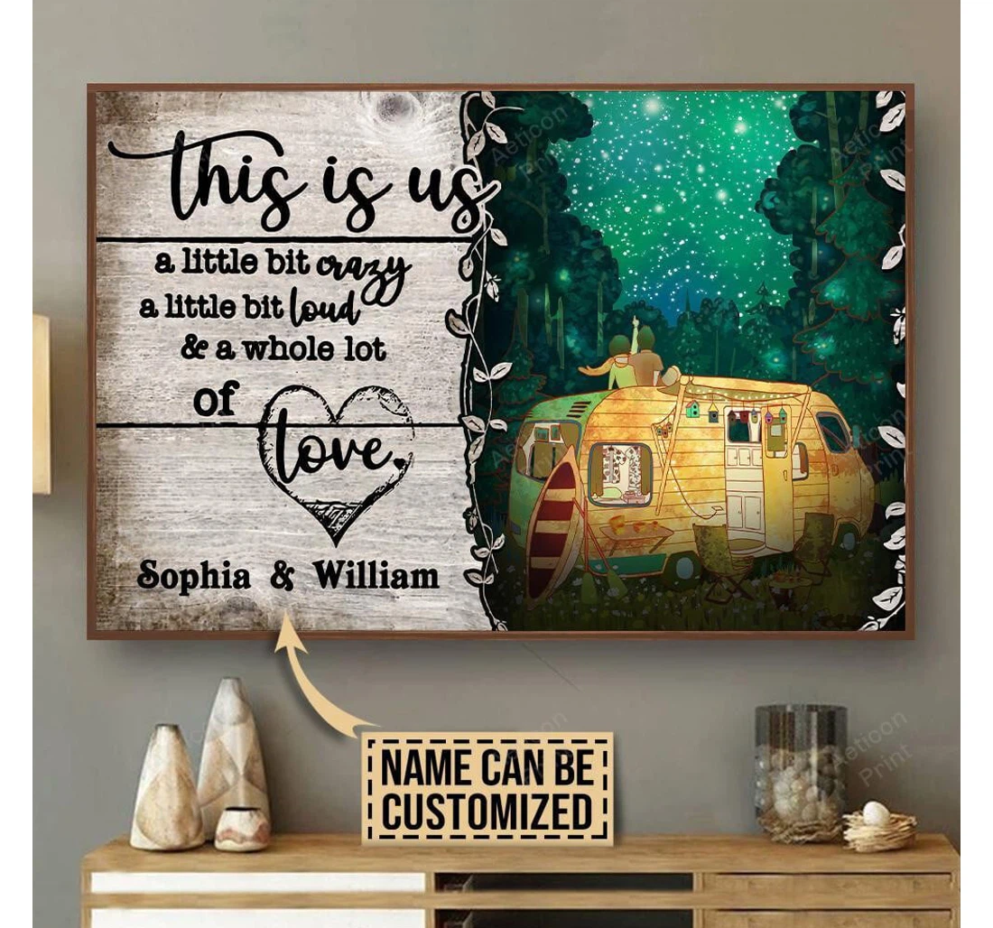 Poster, Canvas - Personalized Camping Camper A Little Bit Print Framed Wall Art