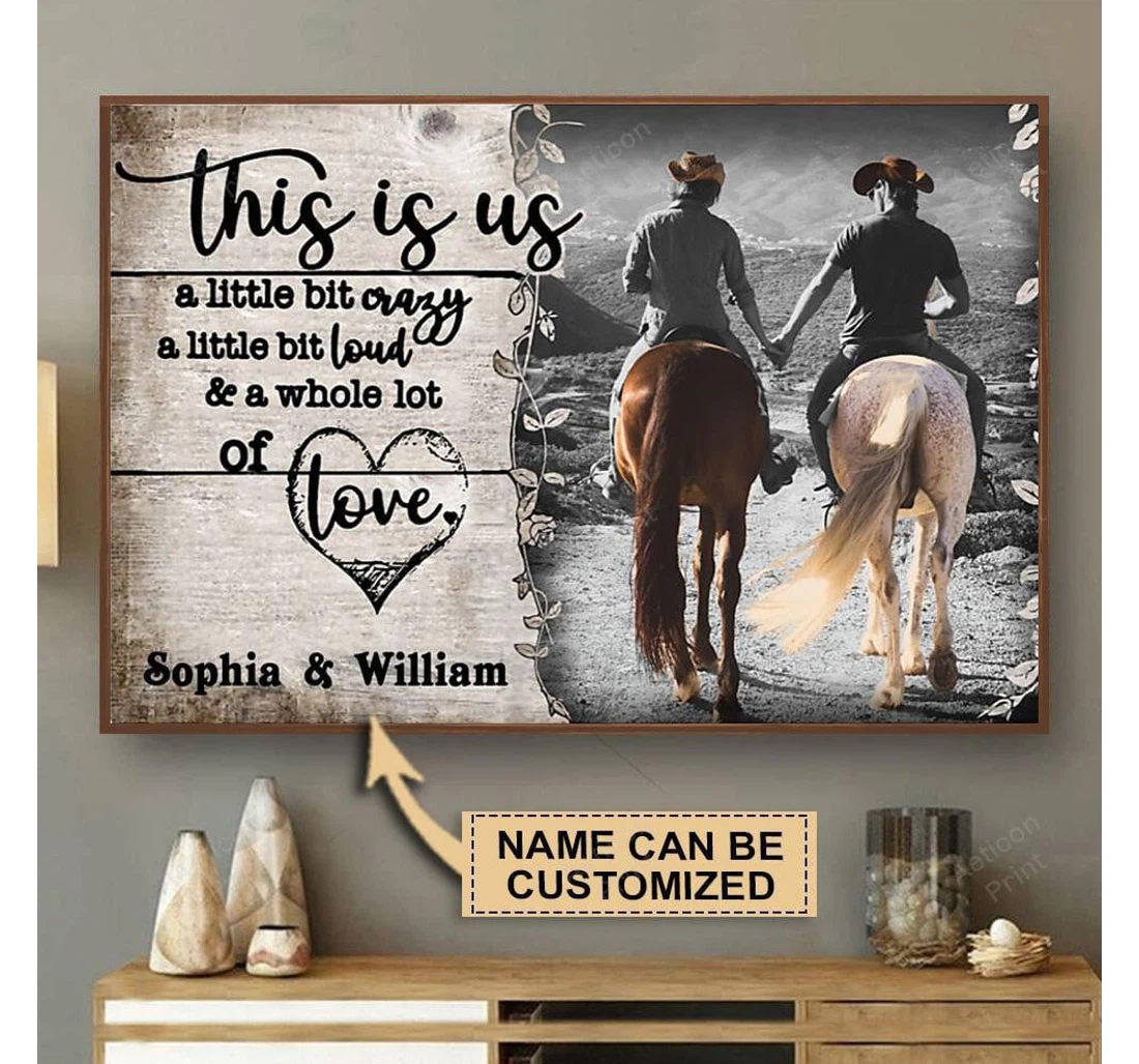 Poster, Canvas - Personalized Horse Riding A Little Bit Of Print Framed Wall Art