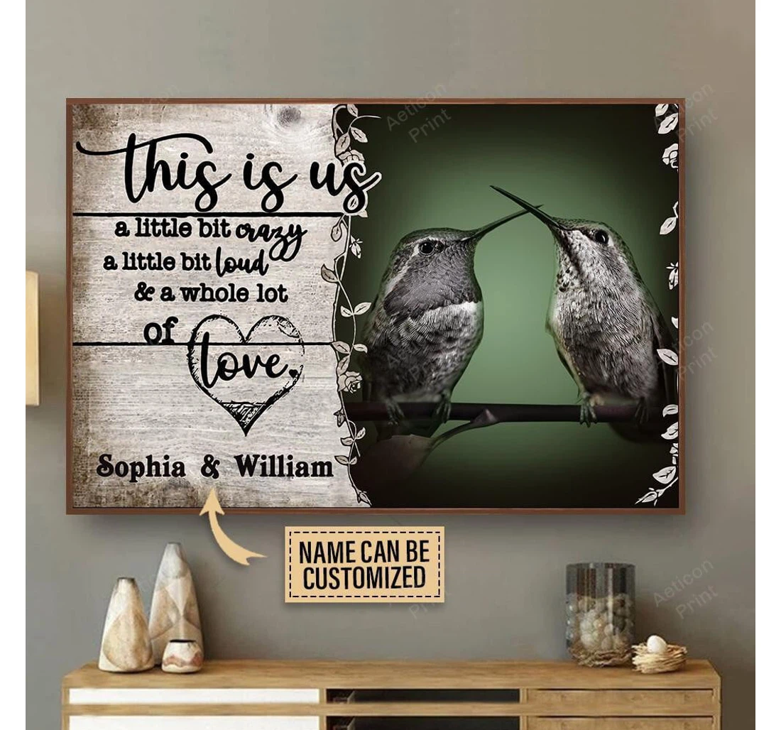 Poster, Canvas - Personalized Hummingbird A Little Bit Of Print Framed Wall Art