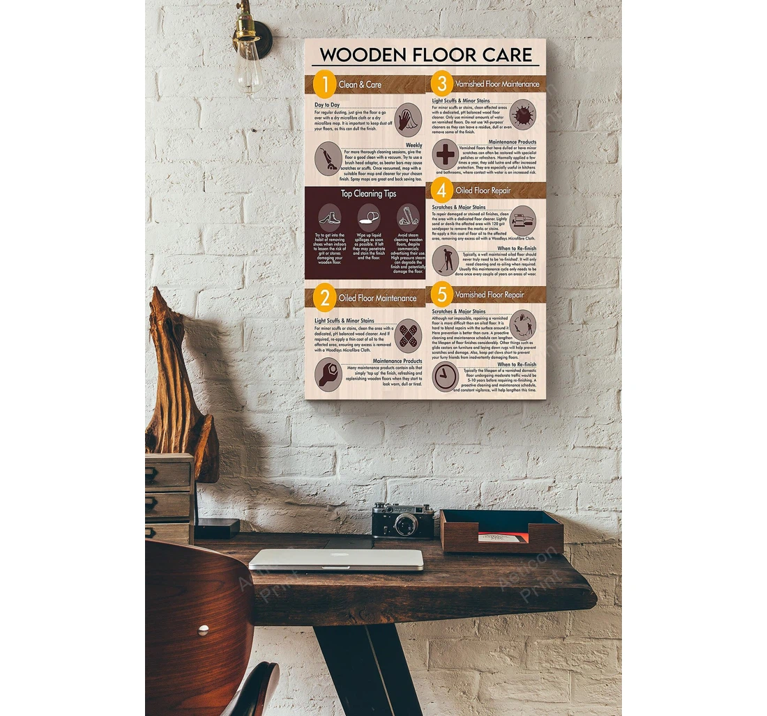 Personalized Poster, Canvas - Carpenter Floor Care Print Framed Wall Art