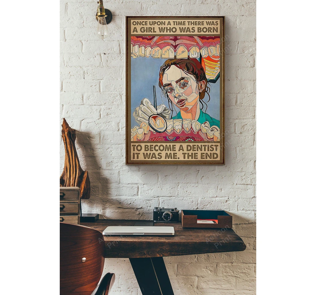 Personalized Poster, Canvas - A Girl Who Was Born To Become A Dentist Print Framed Wall Art