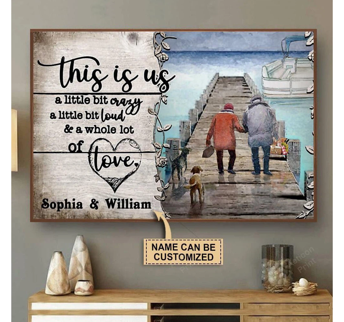Poster, Canvas - Personalized Pontoon A Little Bit Of Print Framed Wall Art
