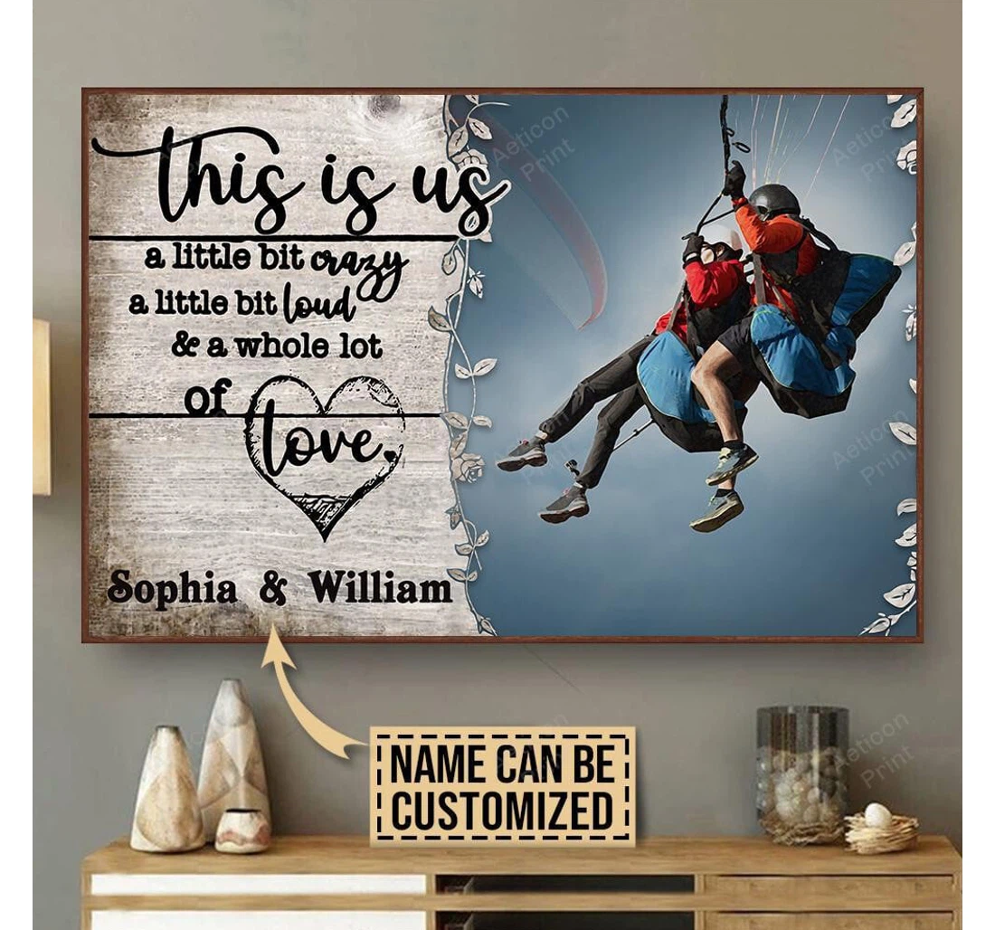Poster, Canvas - Personalized Paragliding A Little Bit Of Print Framed Wall Art