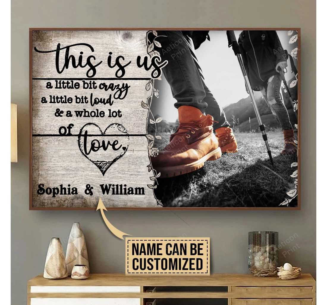 Poster, Canvas - Aeticon Personalized Hiking A Little Bit Of Print Framed Wall Art