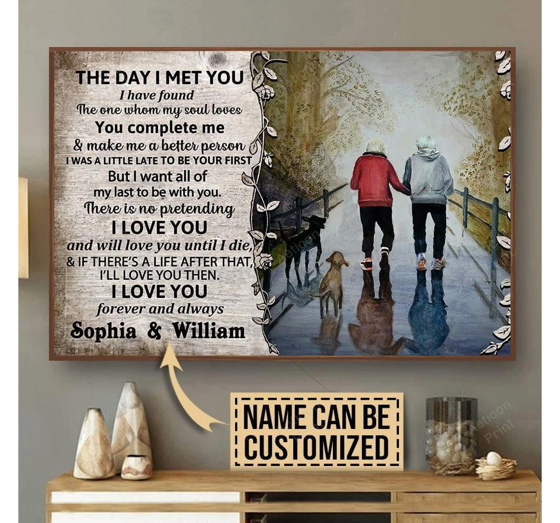 Poster, Canvas - Personalized Running The Day I Met Print Framed Wall Art