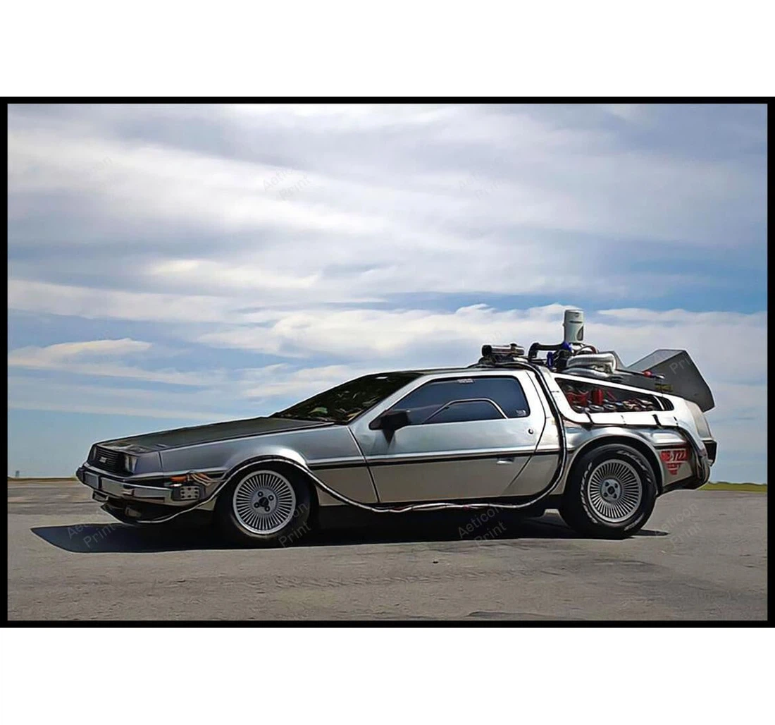 Personalized Poster, Canvas - Delorean Dmc Print Framed Wall Art