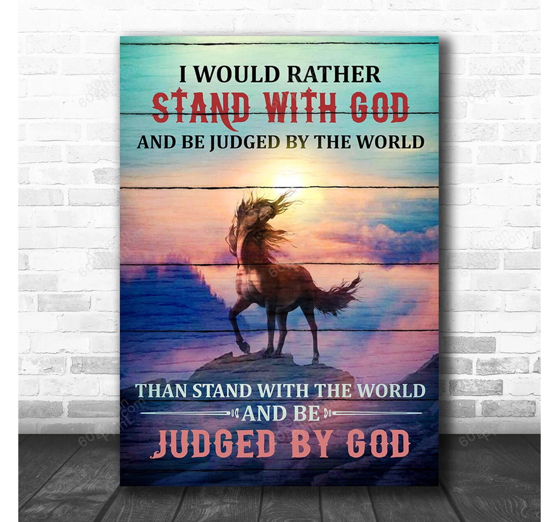Personalized Poster, Canvas - I Would Rather Horse Print Framed Wall Art