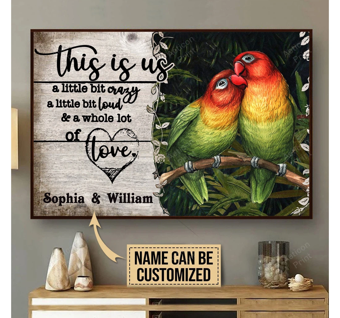 Poster, Canvas - Personalized Parrot A Little Bit Of Print Framed Wall Art