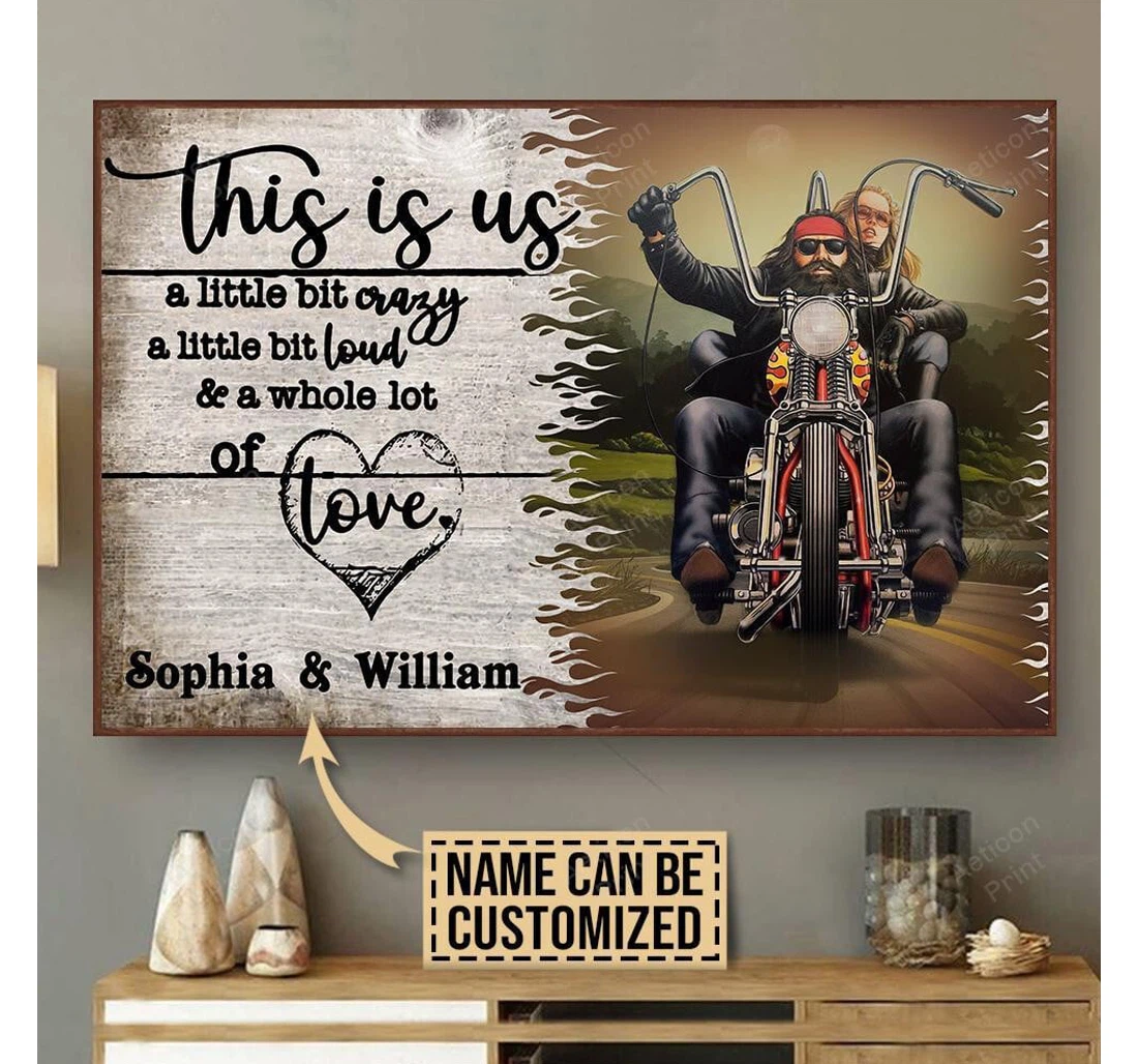 Poster, Canvas - Personalized Motorcycling Color A Little Bit Of Print Framed Wall Art