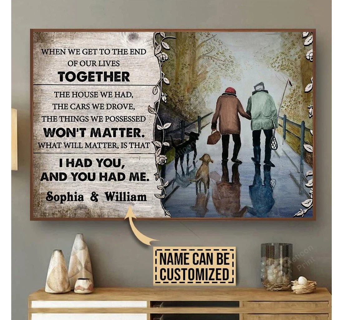 Poster, Canvas - Personalized Fishing I Had You Print Framed Wall Art