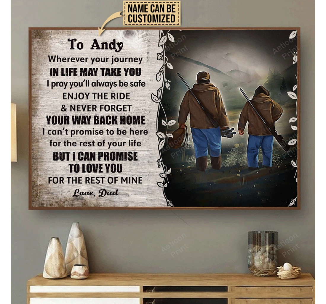 Poster, Canvas - Personalized Hunting Wherever Your Journey Print Framed Wall Art