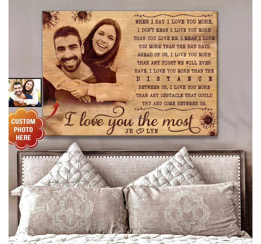 Poster, Canvas - Personalized Couple And Name Valentine's Day Wedding Present The Most Customized Print Framed Wall Art
