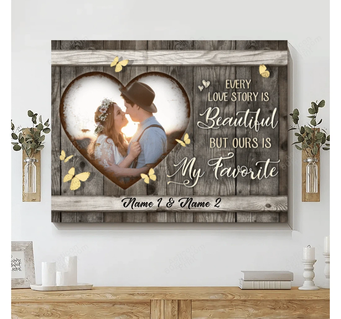 Poster, Canvas - Personalized Couple And Name Valentine's Day Wedding Present My Favorite Customized Print Framed Wall Art