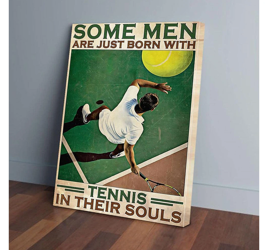 Personalized Poster, Canvas - Some Are Just Born With Tennis In Their Souls Print Framed Wall Art