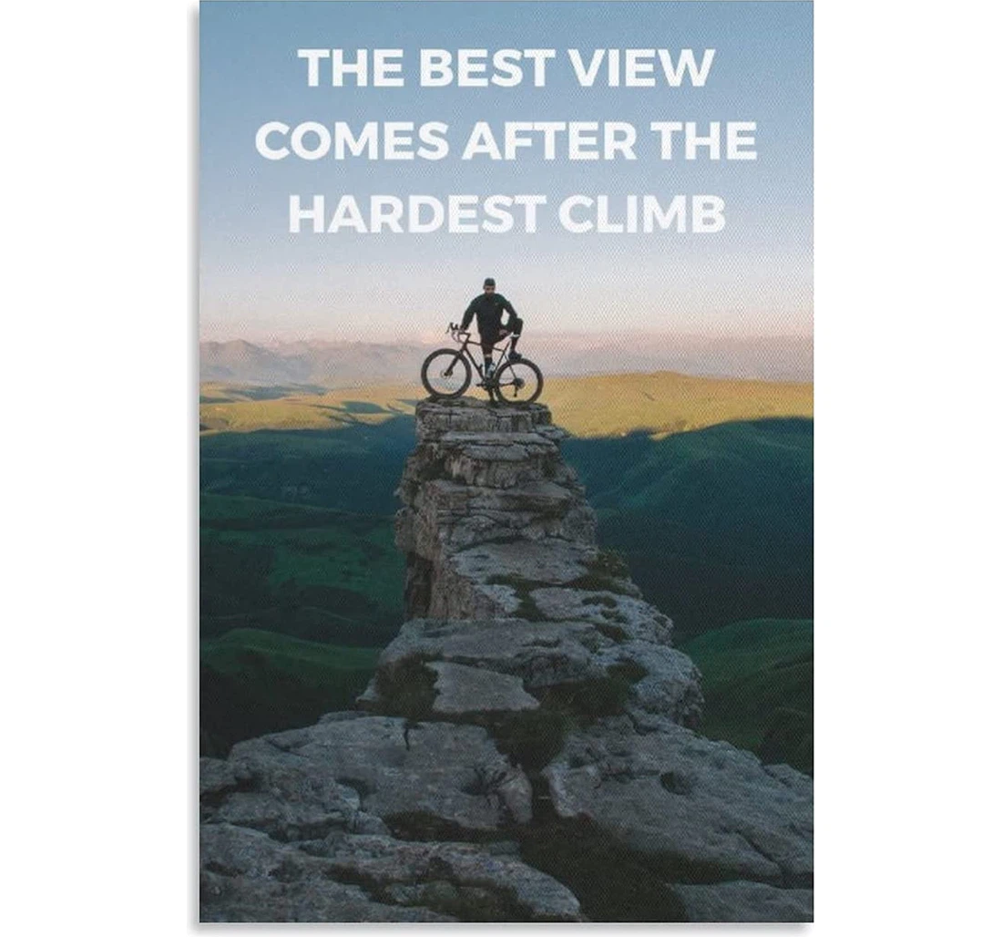 Personalized Poster, Canvas - The Best View Comes After The Hardest Climb Print Framed Wall Art