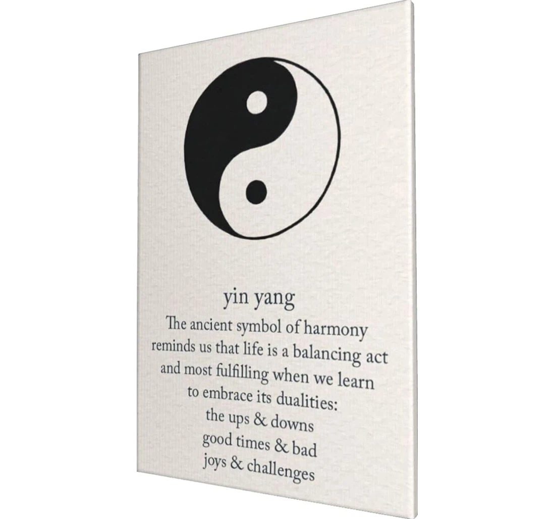 Personalized Poster, Canvas - Yin And Yang Quotes On Mural Inner Print Framed Wall Art
