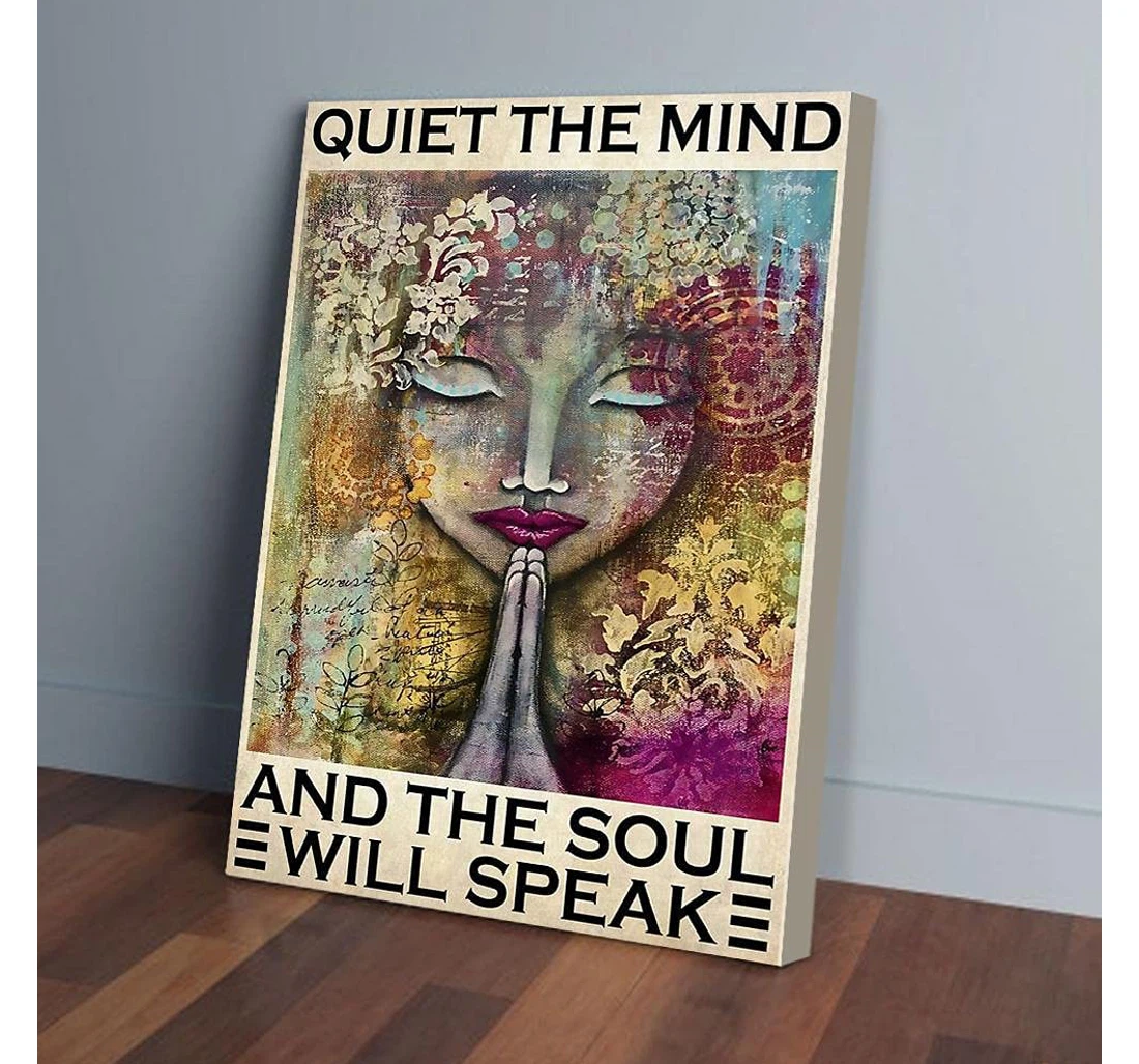 Personalized Poster, Canvas - Quiet The Mind And The Soul Will Speak Yoga Print Framed Wall Art