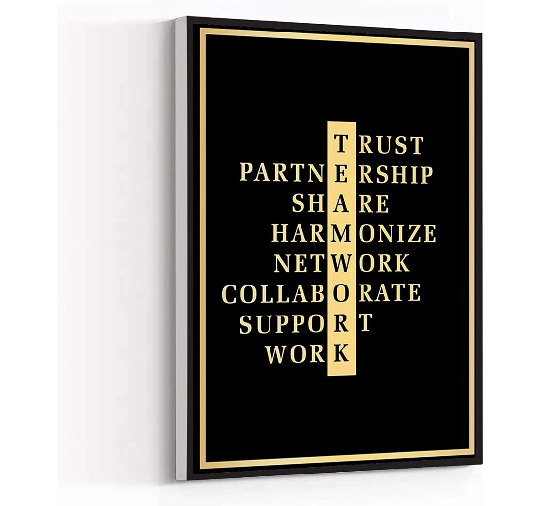 Personalized Poster, Canvas - Mens Team Work Print Framed Wall Art