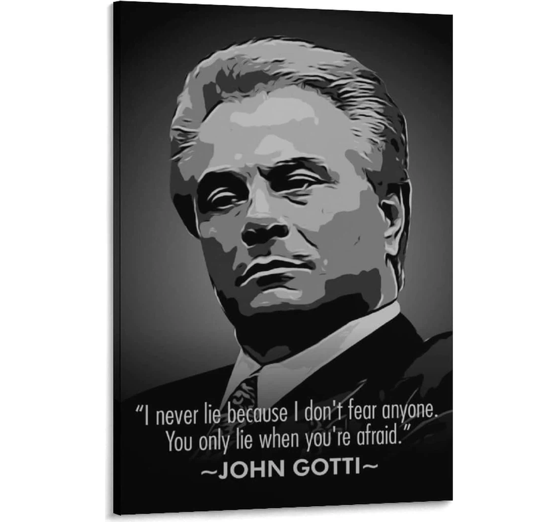 Personalized Poster, Canvas - Mafia John Gotti Black And White Print Framed Wall Art