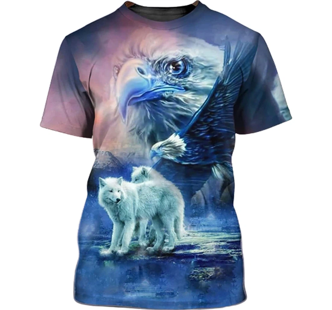 Eagle Wolf Family - 3D Printed T-shirt