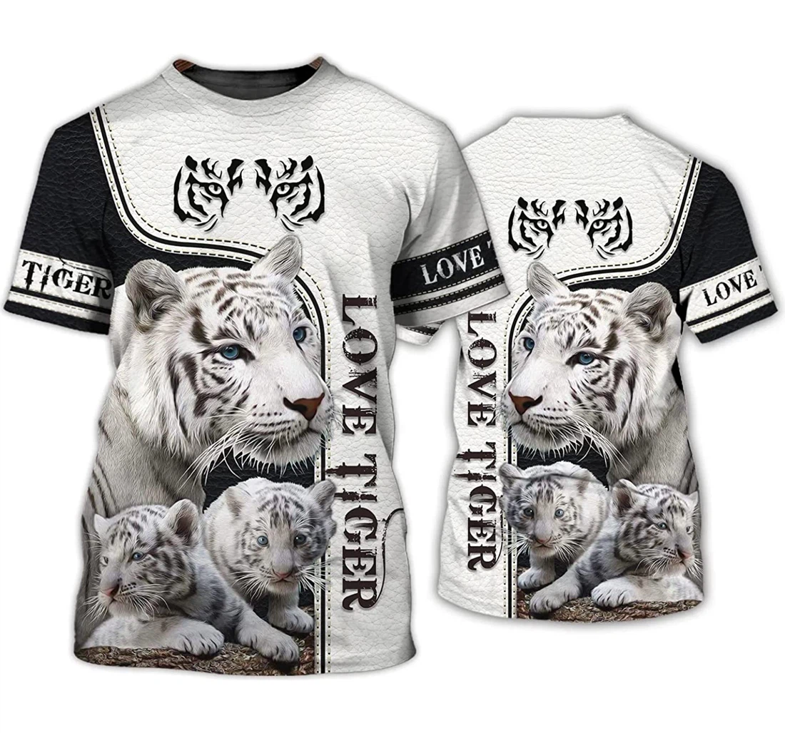 White Tiger Family - 3D Printed T-shirt