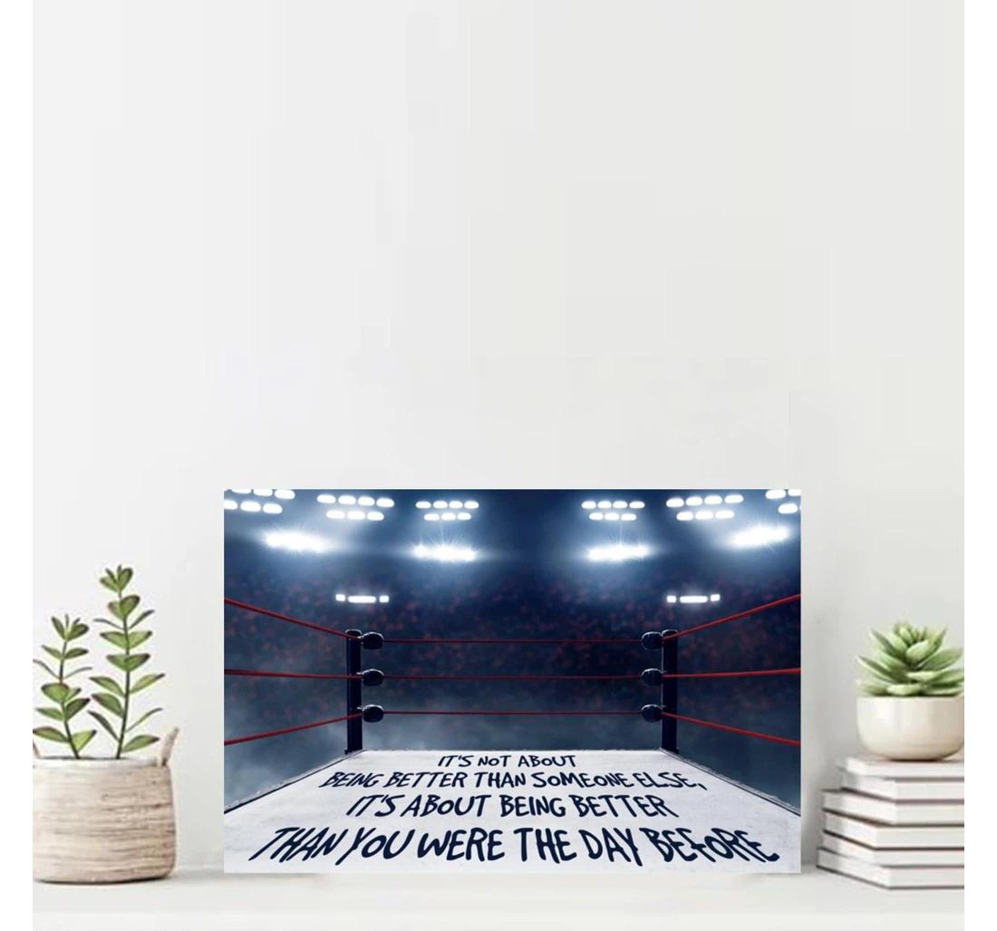 Personalized Poster, Canvas - Boxing Is About Being Better Print Framed Wall Art