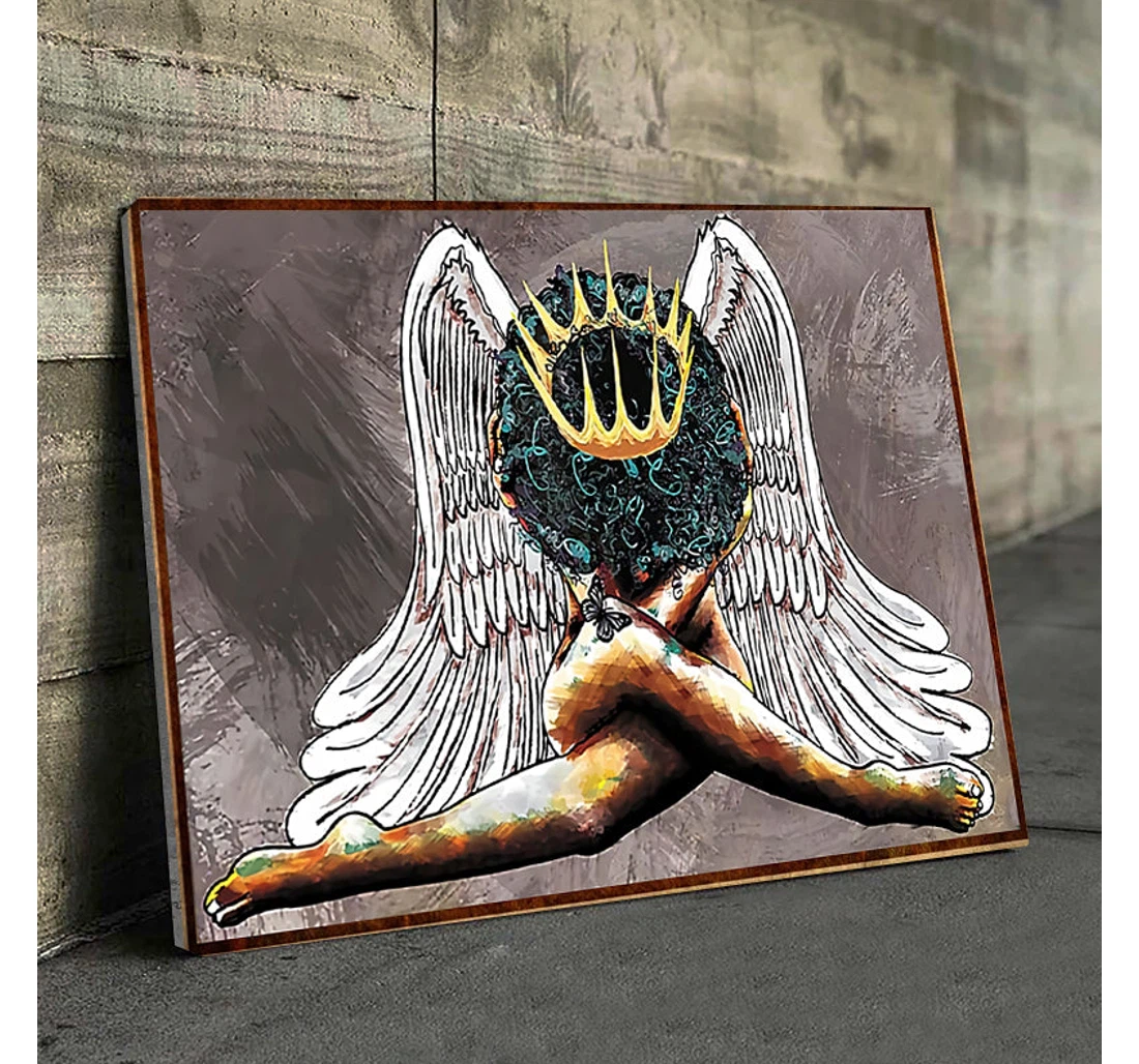 Personalized Poster, Canvas - Black Queen Wings Print Framed Wall Art