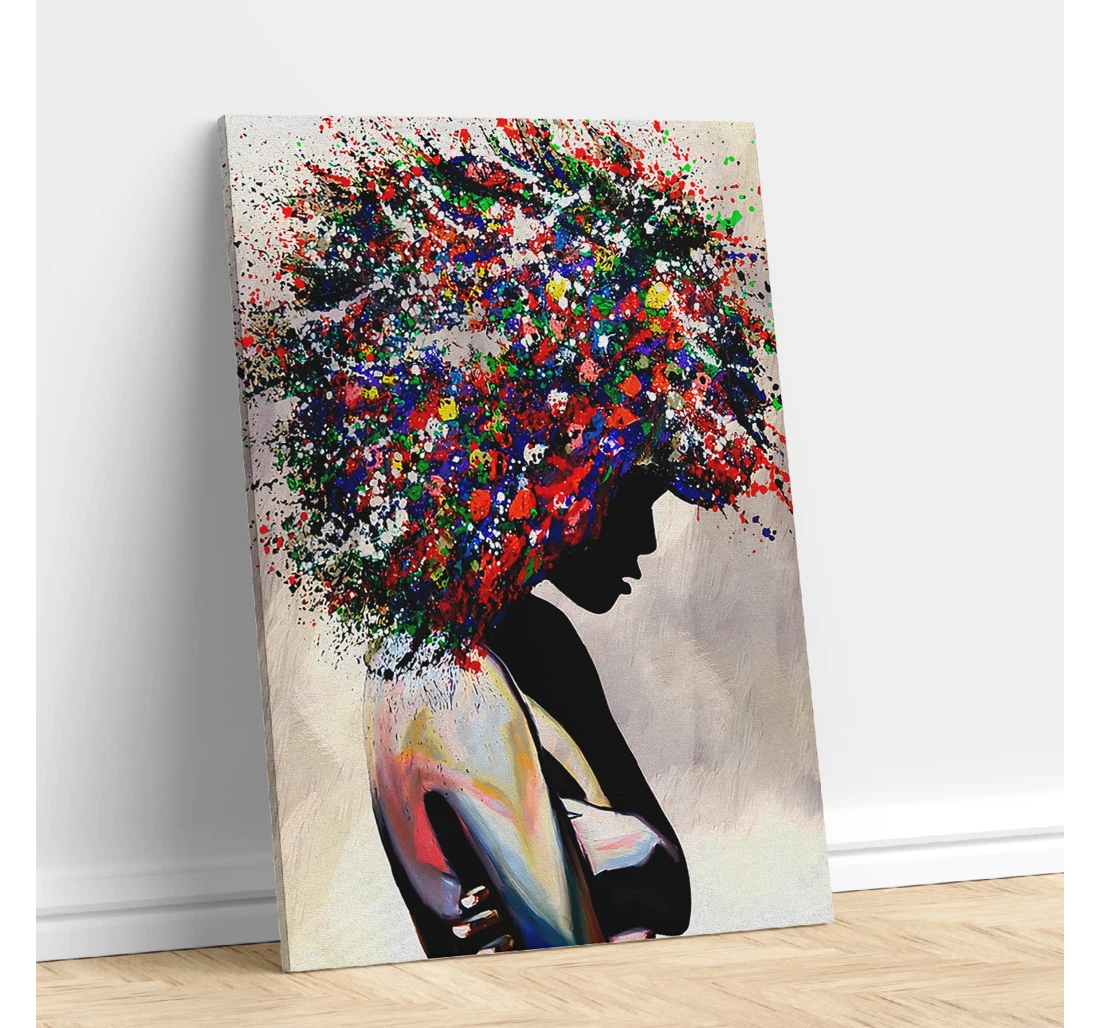 Personalized Poster, Canvas - African American Beautiful Black Woman Print Framed Wall Art