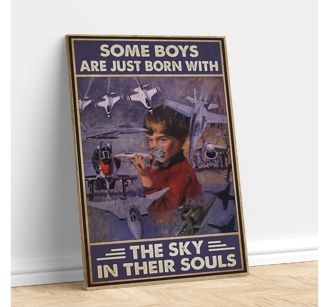 Personalized Poster, Canvas - Some Boys Are Just Born With The Sky In Their Souls Print Framed Wall Art