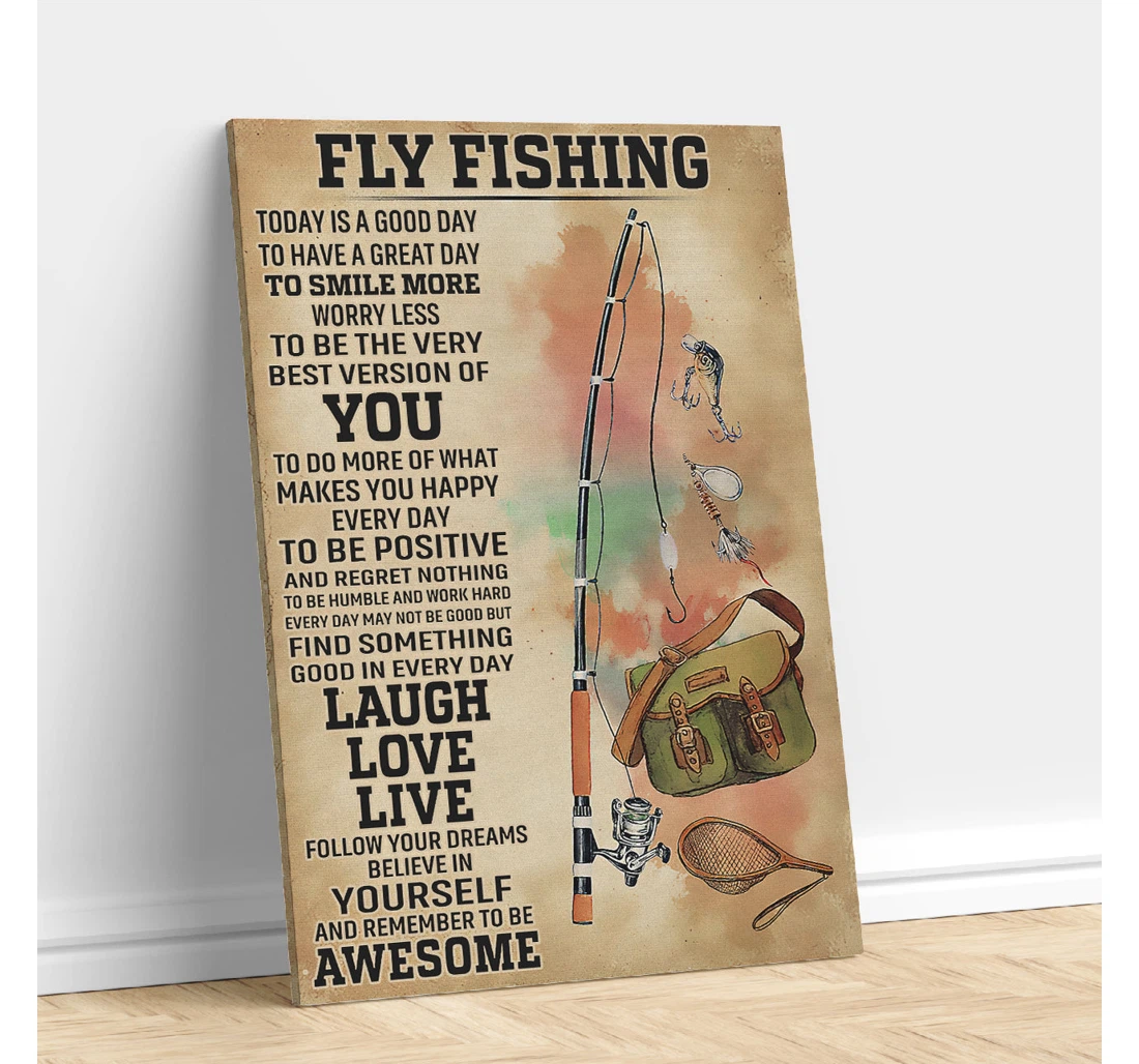 Personalized Poster, Canvas - Fly Fishing The Rogue Oregon Fly Fisherman Print Framed Wall Art