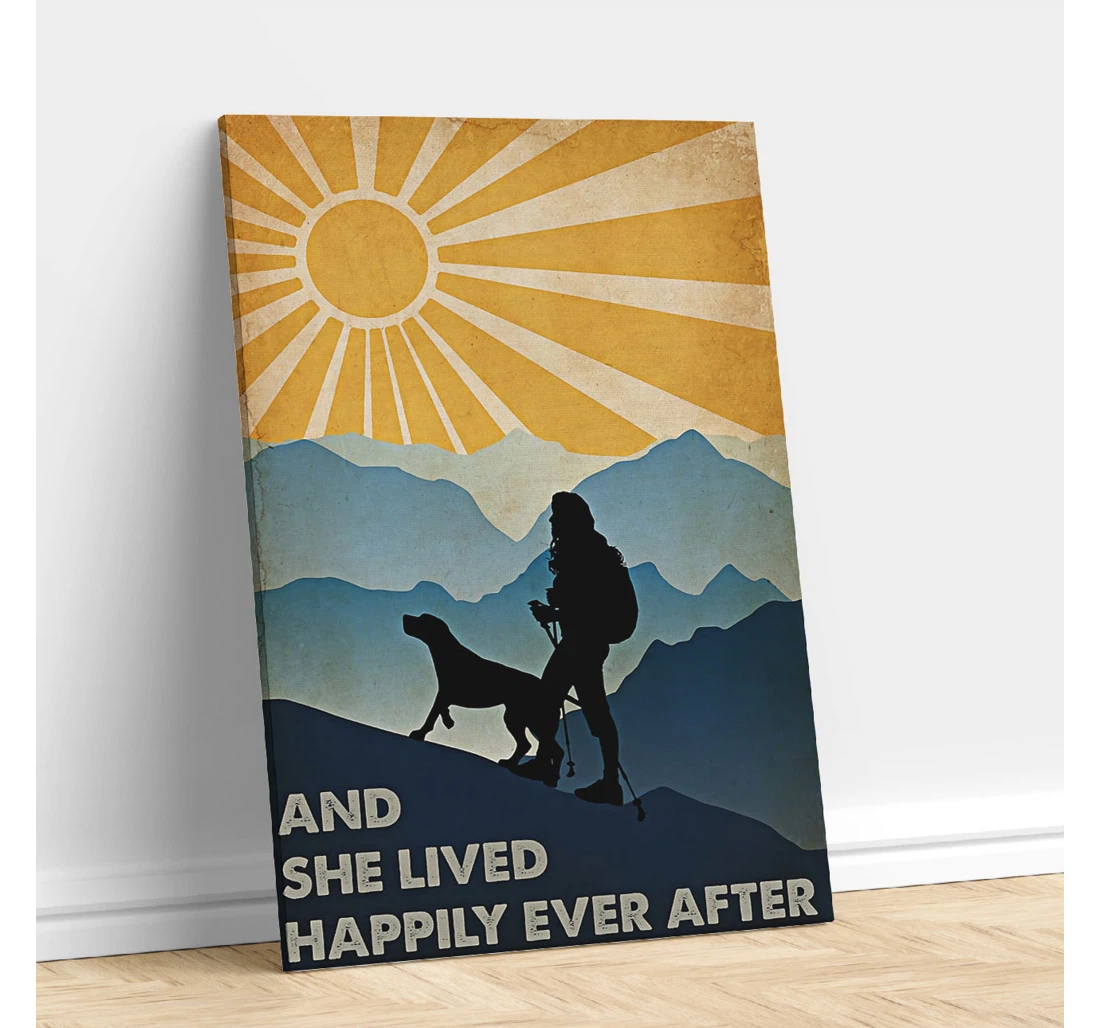 Personalized Poster, Canvas - Camping With Dog And She Lived Happily Ever After Print Framed Wall Art