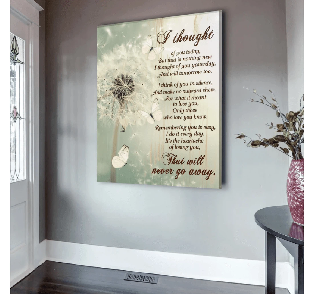 Personalized Poster, Canvas - I Thought Of You Today Print Framed Wall Art