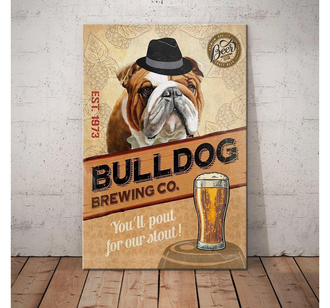 Personalized Poster, Canvas - Bulldog Brewing Company Birthday Print Framed Wall Art