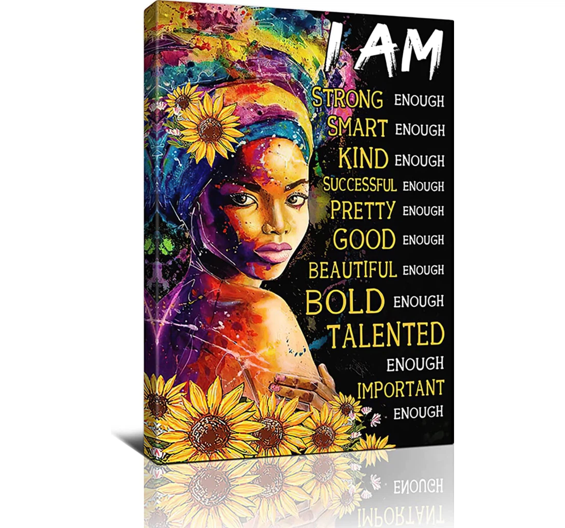 Personalized Poster, Canvas - Black Girl Quotes African American Black Woman Print Framed Wall Art