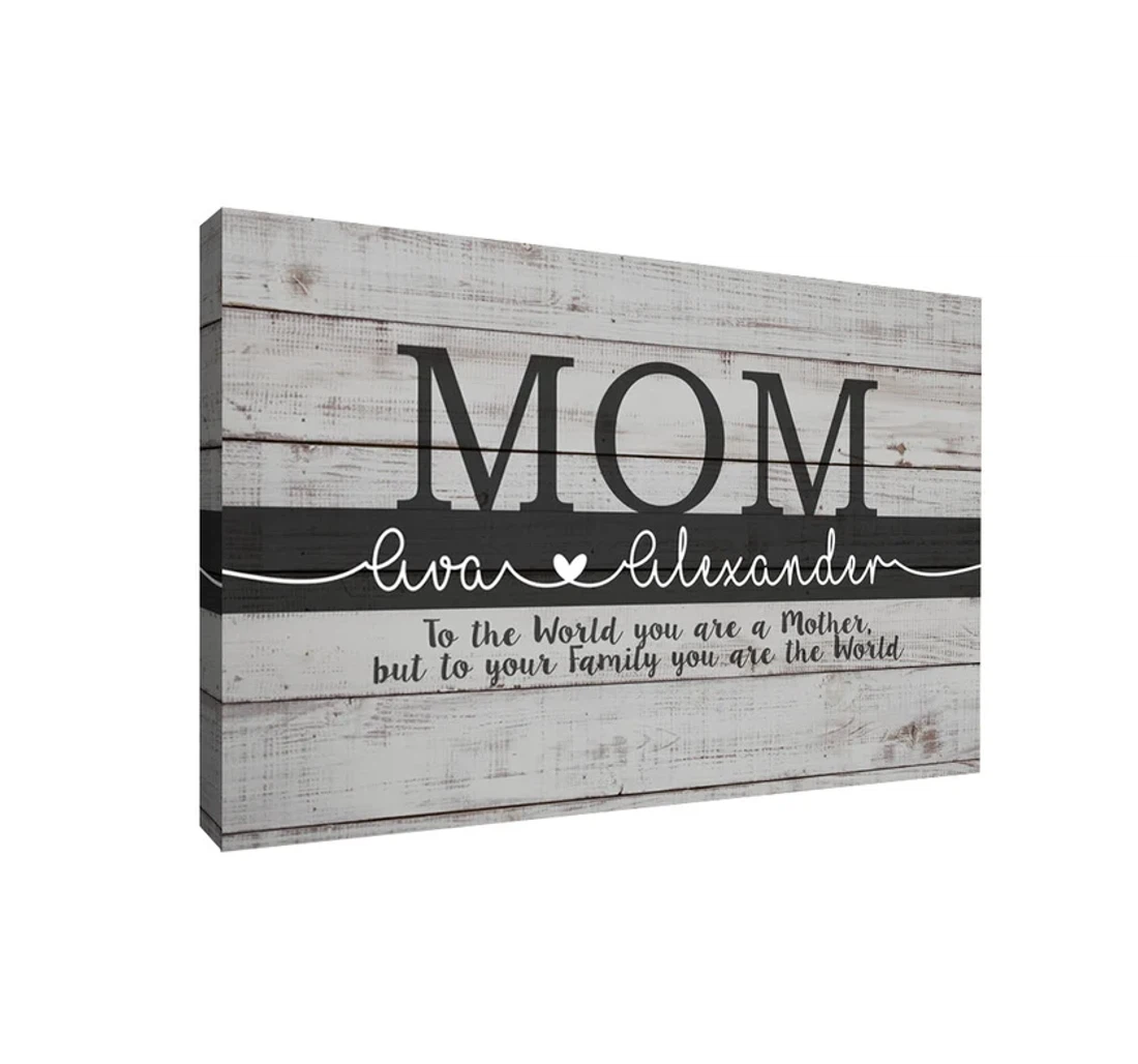 Poster, Canvas - Mother's Day Personalized Mom You Are The World Premium Mother's Day Print Framed Wall Art