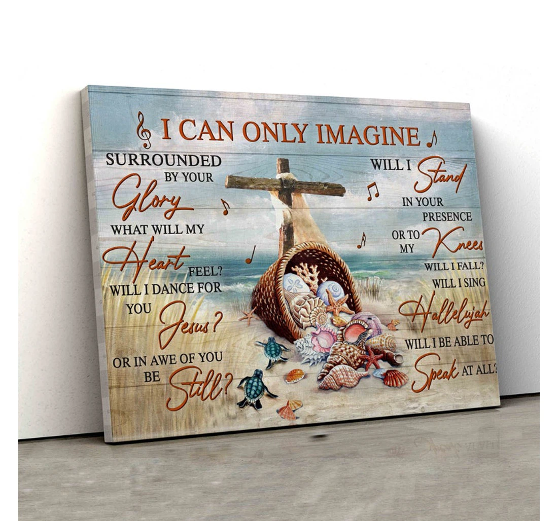 Personalized Poster, Canvas - I Can Only Imagine Seashell God Jesus Print Framed Wall Art