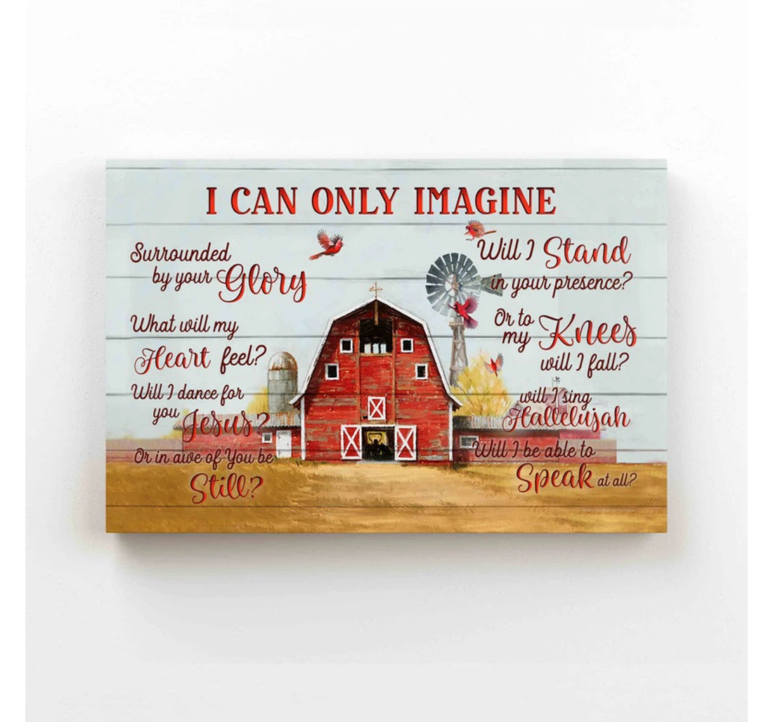 Personalized Poster, Canvas - I Can Only Imagine Memorial Farm Cardinal Canvas Print Framed Wall Art