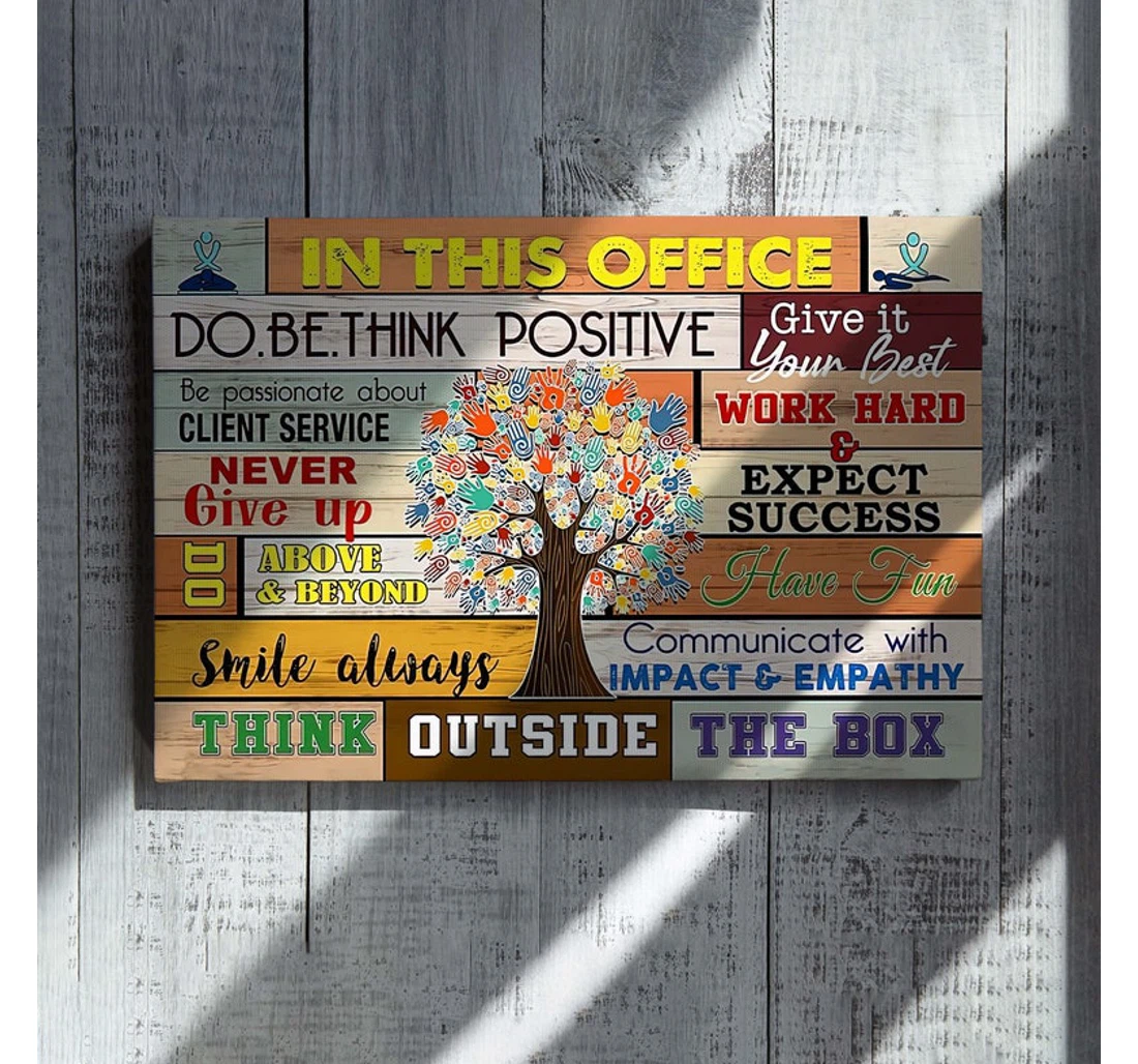Personalized Poster, Canvas - In This Do Be Think Positive Print Framed Wall Art