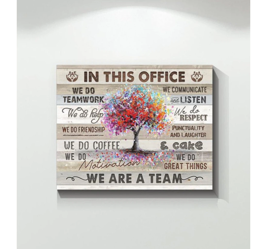 Personalized Poster, Canvas - In This We Are A Team We Do Team Work We Do Coffee And Cake We Do Motivation Print Framed Wall Art