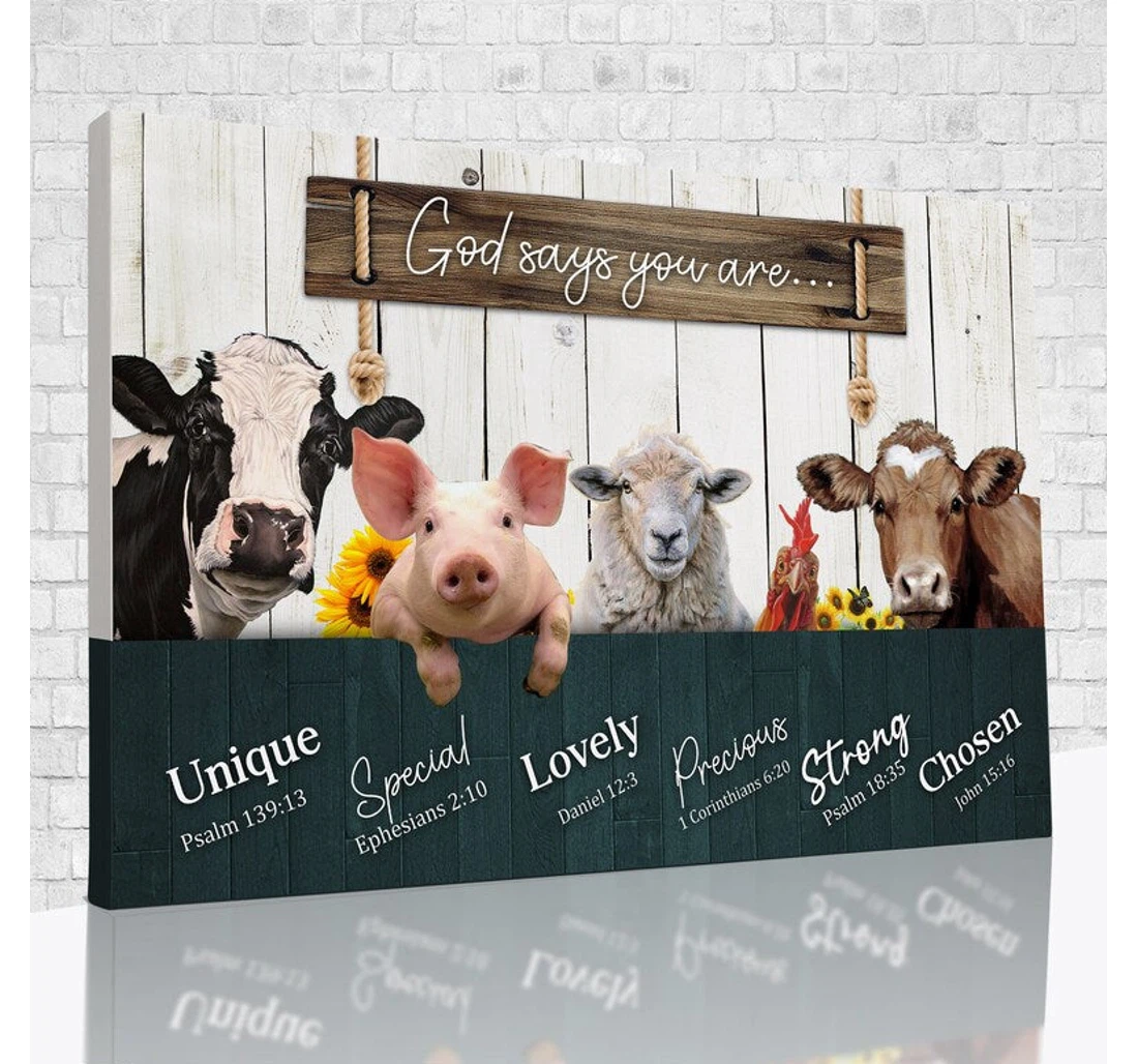 Personalized Poster, Canvas - Ideas Farmer Animals God Says You Are Christian Jesus's Lover Print Framed Wall Art